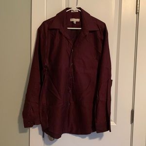 Pronto Uomo Burgundy Button Down Dress Shirt
